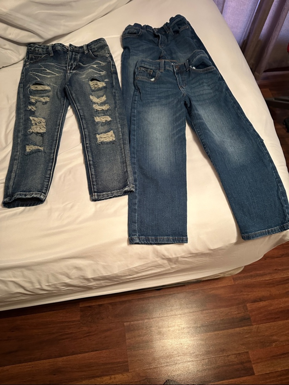 Boys jeans! 2 pair of jumping beans and 1 pair of distressed jeans with tears